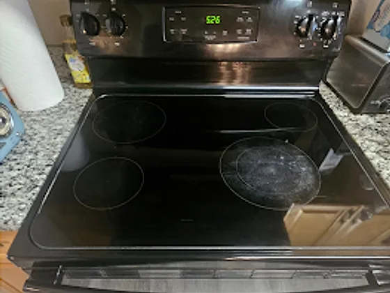 Same stovetop polished and residue-free after a deep clean